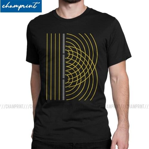 Double Slit Light Wave Particle Science Experiment T Shirts Men Fun T-Shirts Quantum Mechanics Physics Geek Nerd Tee Shirt Gift