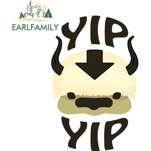 EARLFAMILY 13cm x 12.4cm for YIP YIP APPA Vinyl Car Stickers Anime Motorcycle Helmet Waterproof DIY Personality Window Decal