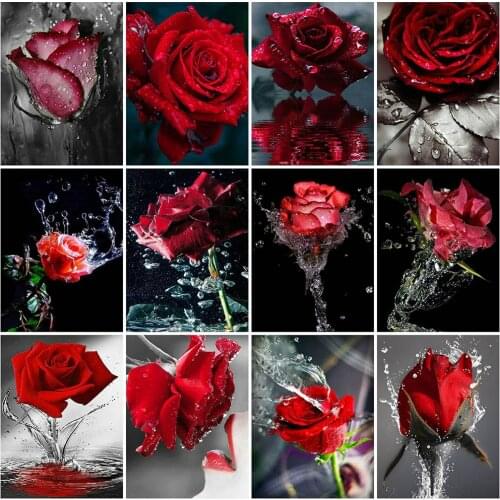 EverShine 5D DIY Diamond Painting Rose Mosaic Art Diamond Embroidery Full Square Flower Picture Of Rhinestones Handmade Gift