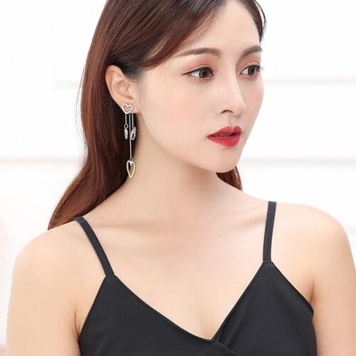 FSUNION 2020 New Korean Jewelry Gold/Silver Color Hollow Heart Geometry Earrings Tassel Earrings For Women Girl Gifts
