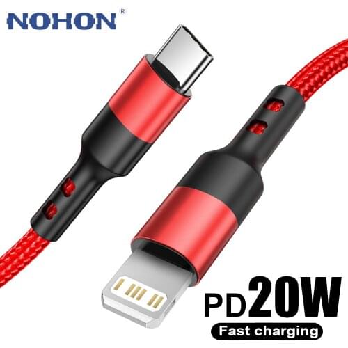 PD 18W 20W USB C Cable For iPhone 12 11 Pro Max XR XS X 8 10 Apple iPad mini air 1m 2m Type C Wire Data Charger Fast Charge Cord