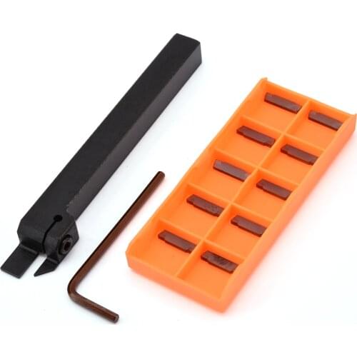 10pcs MGMN200-G Carbide Inserts High Hardness Cutter + 1pc MGEHR1212-2 CNC Lathe Turning Tool Holder 12*12*100mm Boring Bar