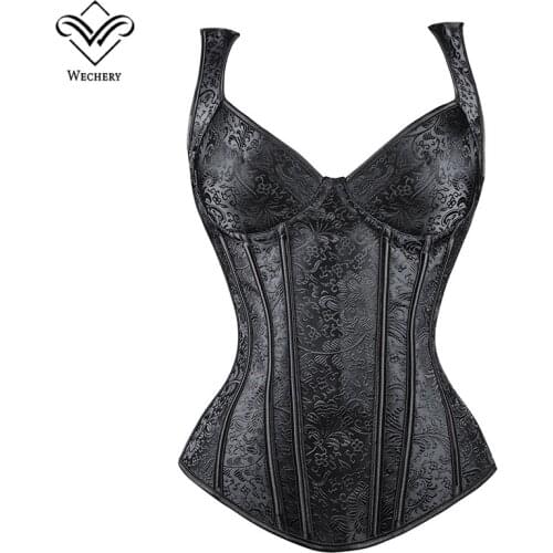 Plus size S 6XL Lace Up Corset Sexy Floral Plus Size S-6XL Corset Top Women Steam Punk Purple White Black Bustier Tops Vintage