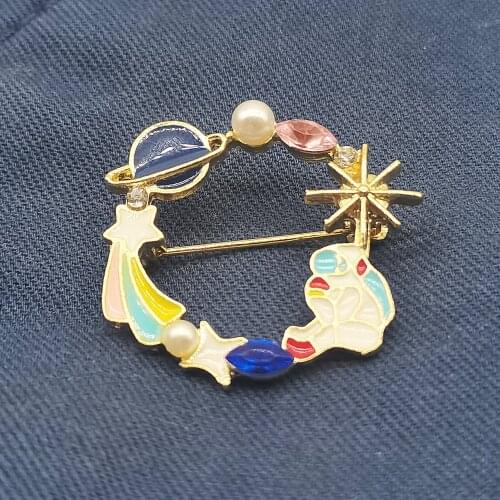 Cosmic Dream Brooch Starry Sky Pin Cute Japanese Girl Heart Enamel Pins Lapel Pin Bag Badge Decoration Gift For Kids/Friends