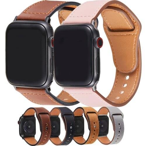 Leather Strap for Apple Watch Band 44mm 40mm 42mm 38mm Smartwatch Accessories Wristband Belt Bracelet for IWatch 3 4 5 6 Se