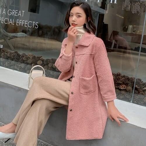 Fashion Faux Fur Lambswool Oversize Jacket Coat Winter Black Warm Jacket Women Autumn Thick Ladies Outerwear Female Overcoat