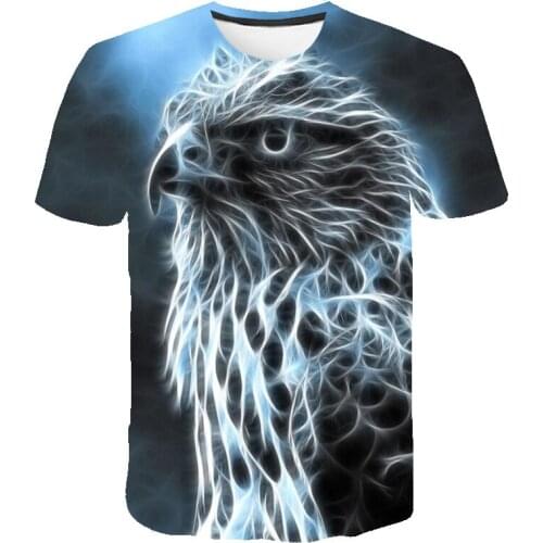 The Wolf 3D Print Summer T-shirt Fahsion Round Neck Short Sleeve Tops Funny Animal Printed Casual Streetwear T Shirts