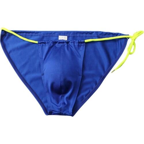 New Mens Swimming Trunks Summer Sexy Mens Solid Color Bikini Briefs with Cups Swimming Beach Surf Vacation Shorts Gay Swimsuit