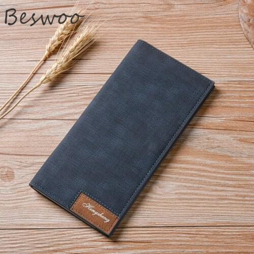 Retro Mens Wallet Fashion Hasp Long Card Holder Clutch PU Leather Wallets for Man Multifunctional Soft Wallet Young Mens Purse