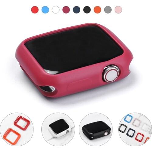 Soft Silicone Case for Apple Watch strap 3 2 1series 38MM 42MM Protective Shell Bumper for iWatch band 4 5 44MM 40MM accessories