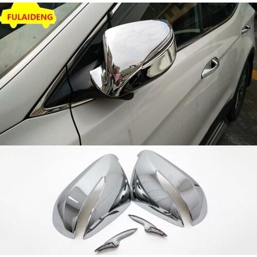 4pcs For Hyundai Santa Fe IX45 2013-2017 ABS Chrome Rearview Side Door Mirrors Cover Trim Car Styling Accessories
