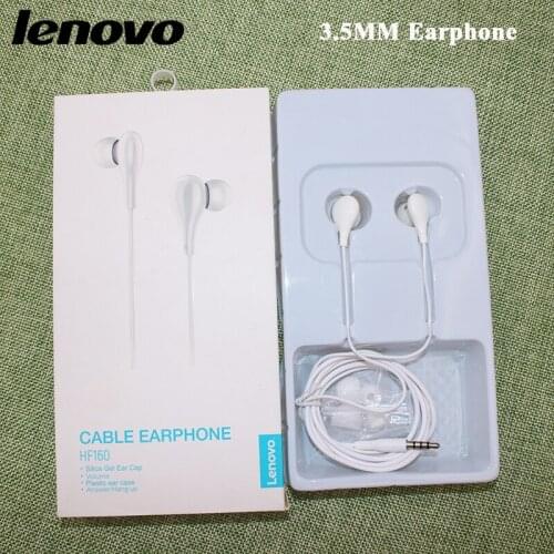 Original Lenovo 3.5MM Jack Earphone Universal HF160 Stereo Bass Headsets With Mic For Lenovo Z5 Z6 S5 K5 Pro Z5S K5 Note K5S A5