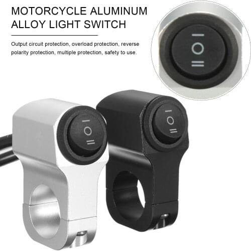 22Cm 7/8in Aluminum Alloy Motorcycle Handlebar Headlight Switch Three-position Waterproof Switch 12V Fog Spotlight Retro Switch