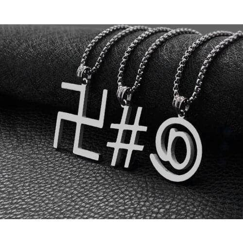 Fashion Titanium Steel Symbol Necklace Pendant Mens Hip Hop Simple All-match All-match Jewelry