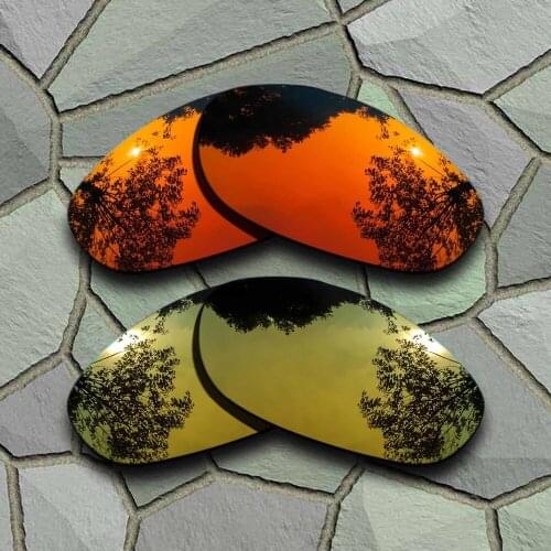 Red Orange&Yellow Golden Sunglasses Polarized Replacement Lenses for Oakley Monster Dog
