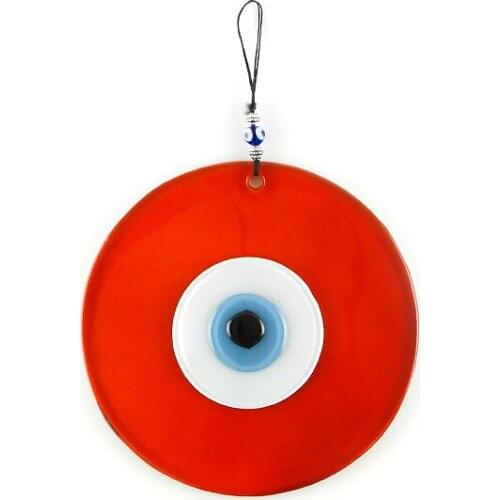 Handmade Orange Fusion Glass Evil Eye Bead 16cm