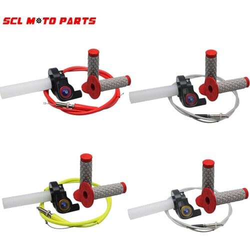 ALconstar-1/4 Twist Throttle Handle Grips + Throttle Cable + Handle Grips Pit Pro Dirt Bike Motorcycle XR50 CRF50 CRF230 KLX