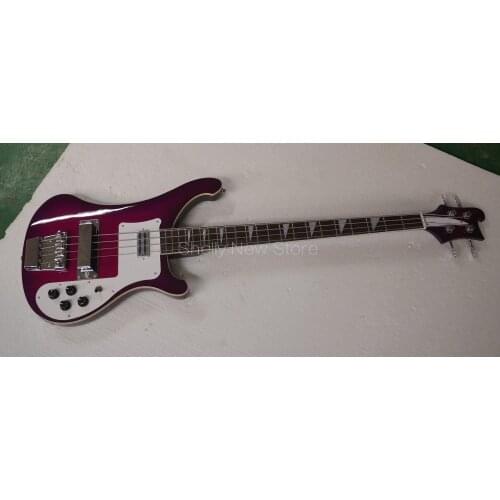 Shelly new store factory custom purple RK 4003 bass 4 strings triangle inlay rick electric bass guitar musical instrument shop