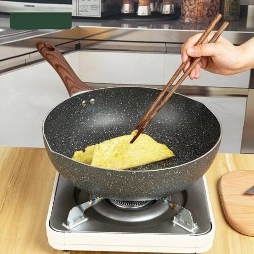 Wok Pan Non-stick Pan Cooking Pot with Multi-function Induction Cooker Household Gas General Frying Pan Wok Pan Cooking Pan