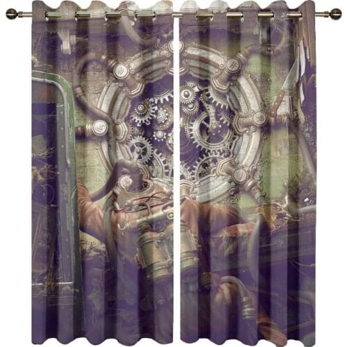 Custom Steampunk Printed Blackout Curtains For Bedroom Window Curtains for Living Room High Shading Rate Drapes Window Treatmen