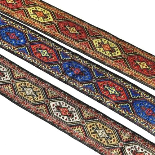 5 Yards 2CM 33CM 5CM Totem Restoring Ancient Woven Jacquard Ribbon Pattern For Curtain And Clothing Accessory