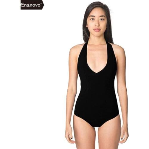 Ensnovo Women Nylon Thong Unitard White Sleeveless Top Backless Custom Skin Suit Justaucorps Classical Gymnastics Ballet Leotard