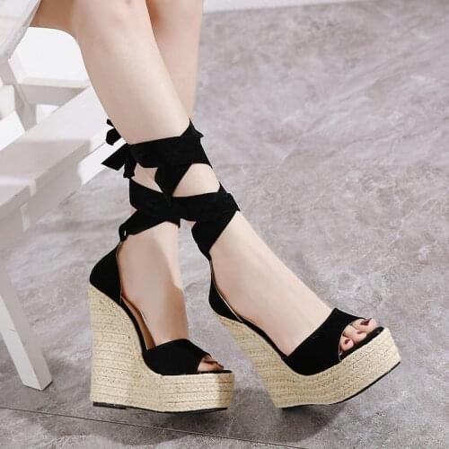 Women Sandals fashion Platform Sandals High Heels Shoes Elastic Strap Gladiator Sandalia Feminina Summer women Sandalias Mujer