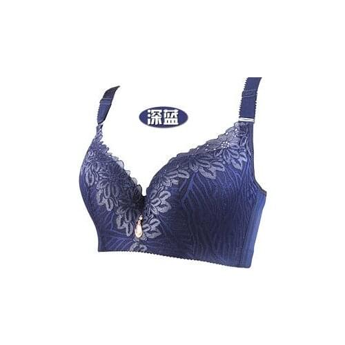 PLUS BIG SIZE Bras Women Brassiere Push Up Large Cup Bras 38D 40E42F 44F 46E 48D 50E Cup Blue Underwear Lace tazza grande C3313