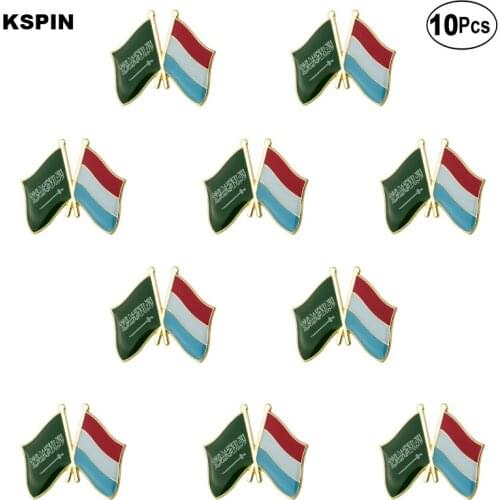 Saudi Arabia & Luxembourg Lapel Pin Flag badge Brooch Pins Badges 10Pcs a Lot