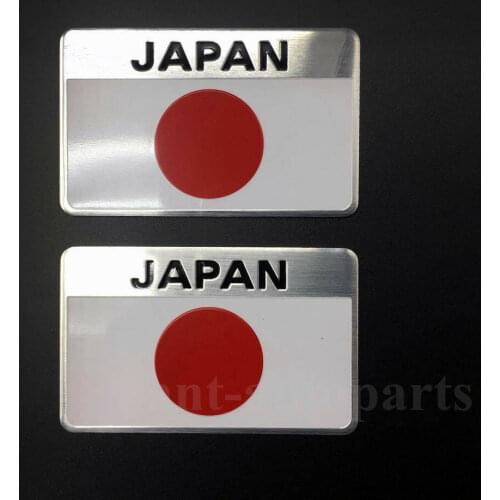 2pcs Aluminum Japan Japanese Flag Car Trunk Fender Badge Emblem JDM Stickers