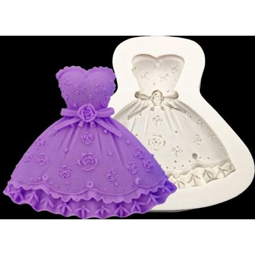 Wholesale 10 Pcs/lot The Skirt Shapes Silicone Sugarcraft Mould, Fondant Cake Decorating Tools Bakeware