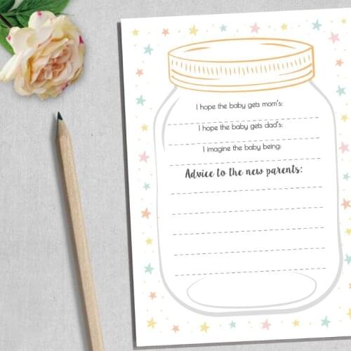 10 Pack Advice and Prediction Cards for Baby Shower Game Parent Message Advice