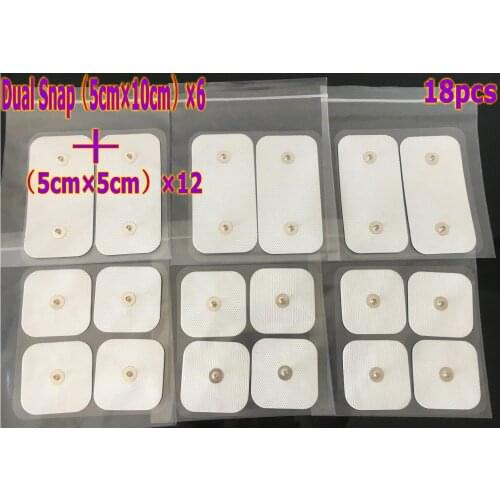18pcs Self Adhesive Electrode pad Electrodes for Tens Compex Electrical Stimulator Dual Snap Electrodes - 2in x 4in