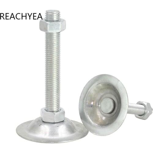 2PCS/LOT Iron Galvanized 86mm Base M16 Thread Adjustable Foot Cups 100/120/150mm Articulated Lathe Leveling Foot Cups