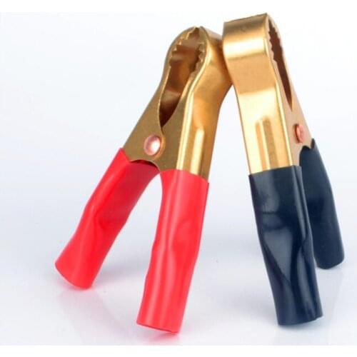 2Pcs 50A Red + Black 80mm Crocodile Car Caravan Van Battery Test Lead Clips Best Promotion Alligator Clips Connector Plug Power
