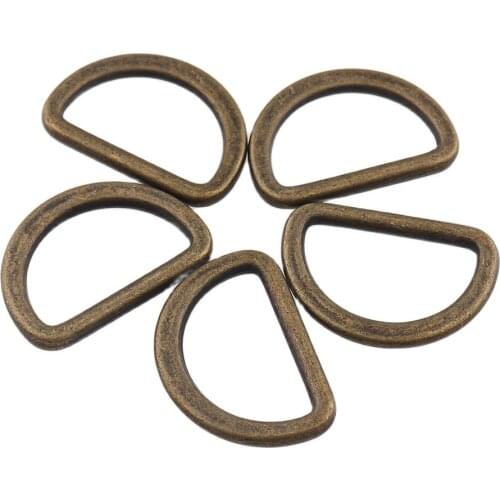 20pcs Antique bronze 20mm D rings Connection Alloy Metal Shoes Bags Buckles Webbing DIY Accessories Handmade Craft