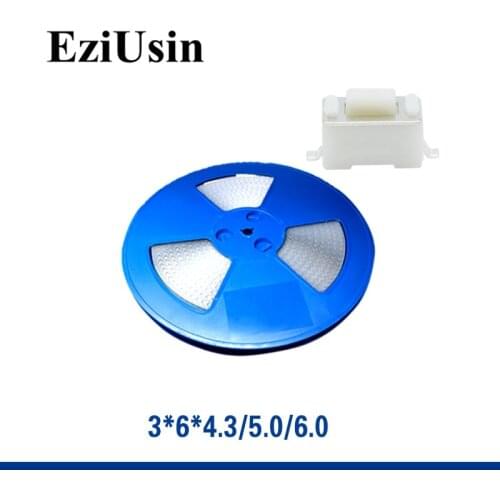 1500pcs In Tape One Reel 3*6*4.3 / 5 / 6 Tactile Tact Push Button Micro Switch SMT White Black 3x6x4.3 Car key switches