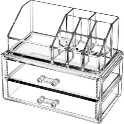 Acrylic Multifunction Makeup Organizer Clear Jewelry Storage Box Lipstick Collection Case Cosmetic Dust-proof Storage Box