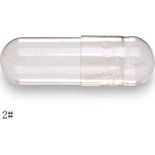 Free Shipping!!! 5000 Pieces / Carton Size 2 Empty Clear Joined Gelatin Capsules