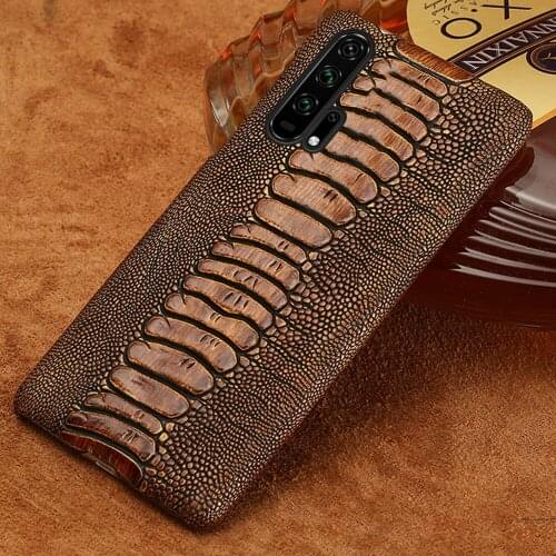 Genuine Leather Ostrich Grain Cover Case For Honor 20 Pro 10i 20i 30S 30 Pro 10 9 Lite For 10X 9X 8X Note 10 V30 Pro V20 V10 V9