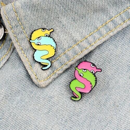 Hugging Worms Enamel Pin Custom Brooches Colorful Cartoon Badge for Bag Lapel Pin Buckle Funny Jewelry Gift for Friends