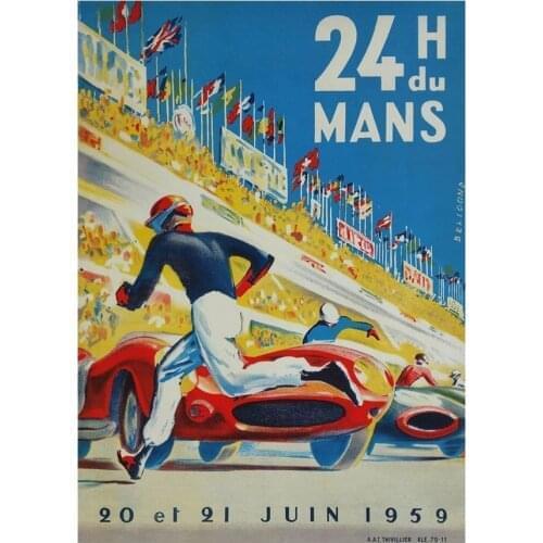 Canvas Painting Racing Hd Print Modular 24 Heures Du Mans 1959 Poster Wall Art HD Pictures Home Decor Artwork Bedroom No Frame