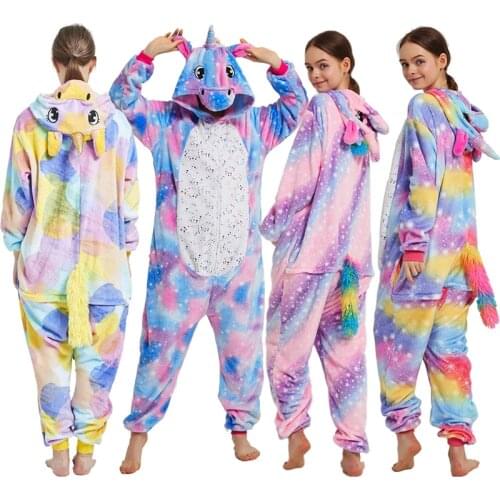 Flannel Animal Unicorn Pajamas Adults Winter Sleepwear Anime Kigurumi Pajamas Womans Cosplay Unicornio Onesies Cartoon Homewear
