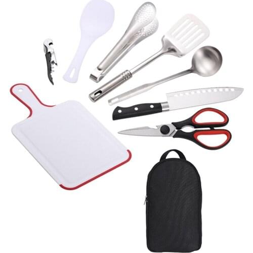 Camping Cooking Utensils Kitchen Cookware Travel Set Portable Stainless Steel Waterproof for Picnic BBQ Camping Travel