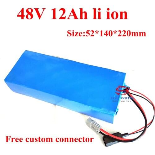 Customize 48V 12ah lithium ion battery BMS 18650 48v li ion battery for 48v 1500W ebike scooter Folding bicycle +3A charger