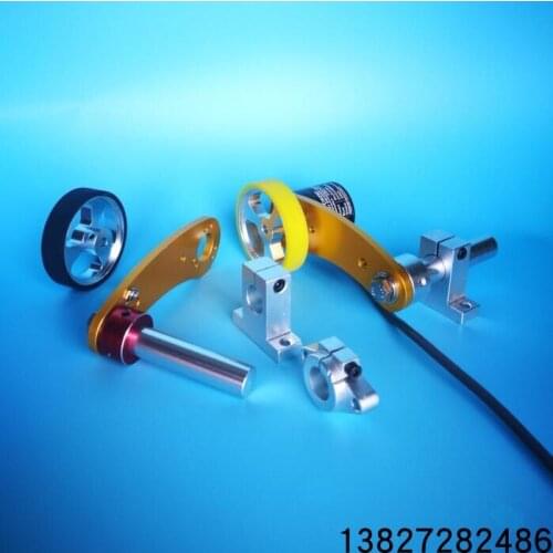 Encoder mounting bracket, printer synchronizer, meter wheel bracket, fixed bracket, wire and cable synchronizer