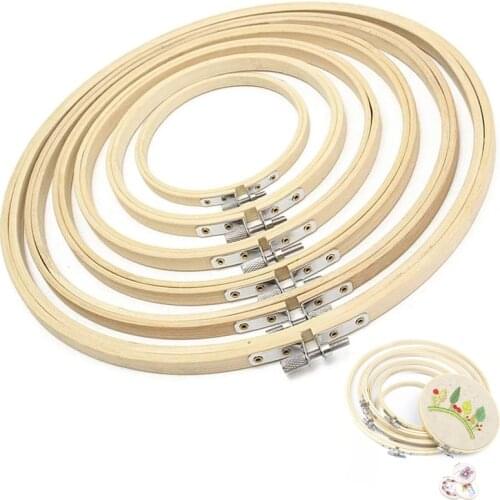 KAOBUY 6 PCS Embroidery Hoop Set,Bamboo Circle Cross Stitch Hoop Ring 3 inch -10 inch For Embroidery And Cross Stitch