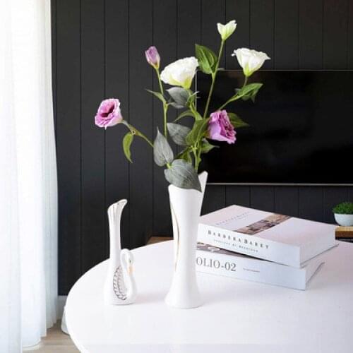 Nordic luxury ceramic Gold depicting Swan vase living room ornament desktop flower dry flower arrangement home decoration