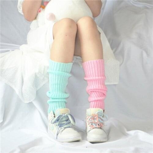 Japanese JK Uniform Loose Socks Anime Cosplay Women Candy Color Girl Student Lolita Slouch Stocking Leg Warm