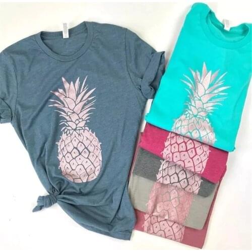 New Pineapple Shirt T Shirt Women Harajuku Kawaii Short Sleeve T-shirt Vogue 90s Korean Style Tshirt Fashion Top Tees Female